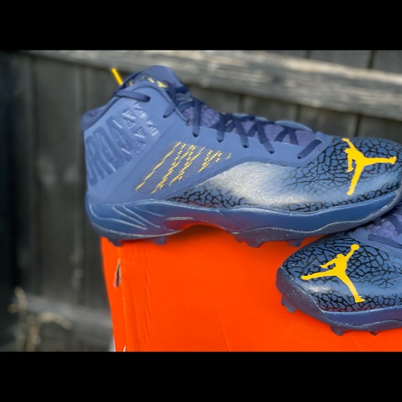 Size 16 Michigan PE Air Jordan Nike Zoom Code Elite 3/4 Shark Football Cleats main image 7